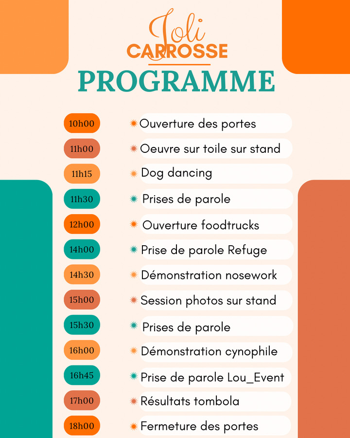 Programme de la journée Joli Carrosse